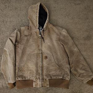 VTG Carhartt Jacket Heavy Brown RN 14806 Hooded Full Zip Men’s L